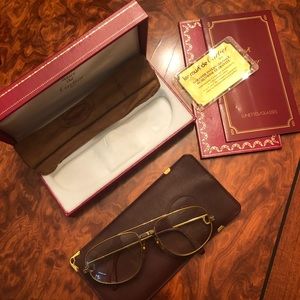 Cartier Santos Gold Metal Glasses 135x56x16